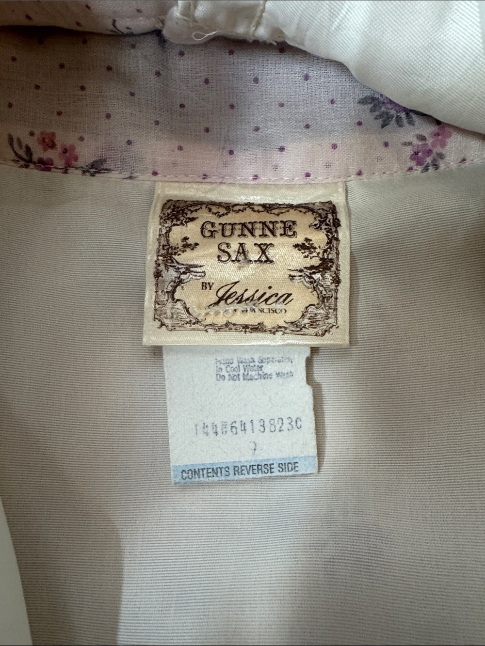 RARE 1981 Gunne Sax Sheer skirt top set cottagecore floral Two-Piece bridal prom - Picture 8 of 16